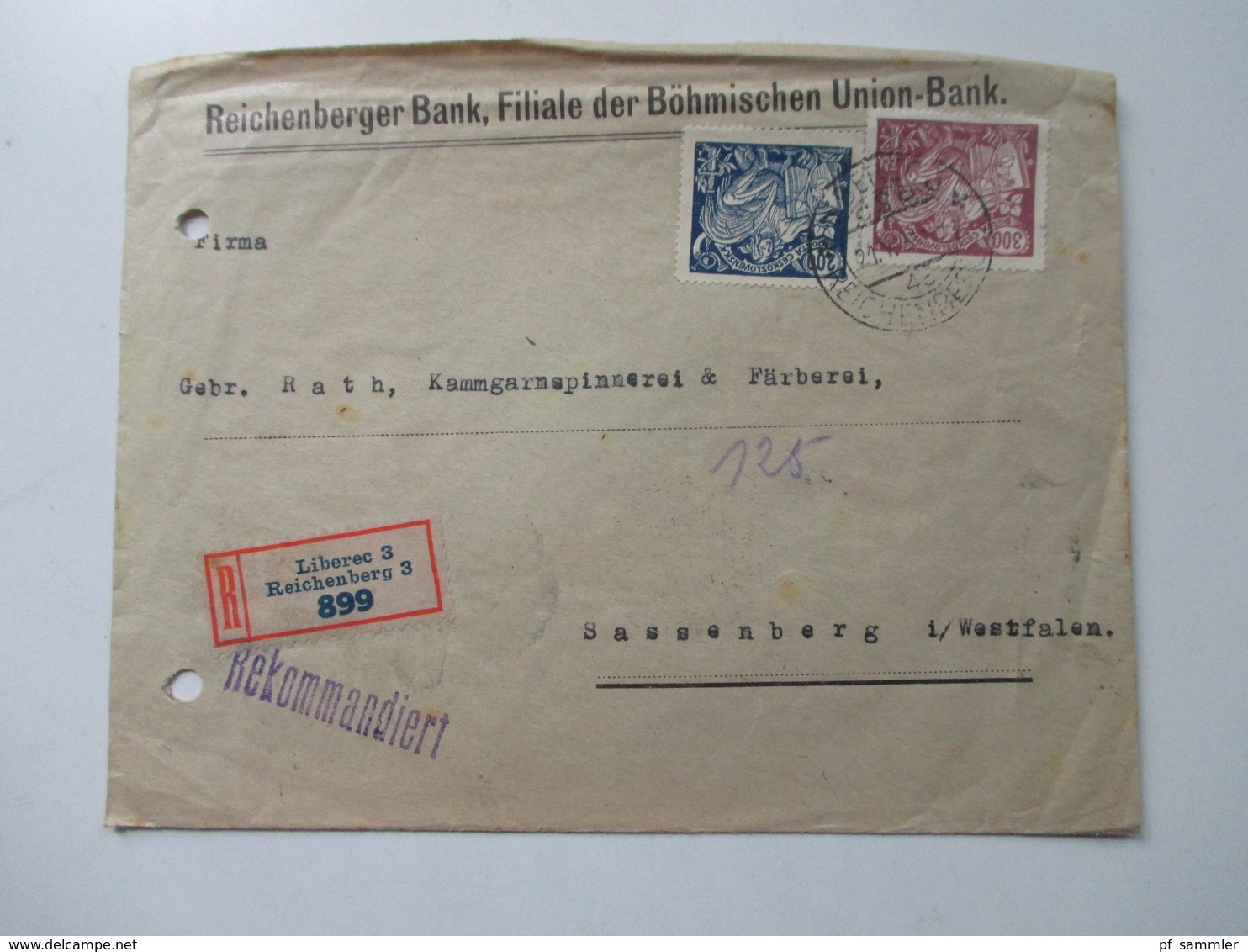 Tschechoslowakei Belegeposten 1920er Jahre. R-Briefe / Express usw. 21 Stück. Sehr interessant!Firmenkorrespondenz