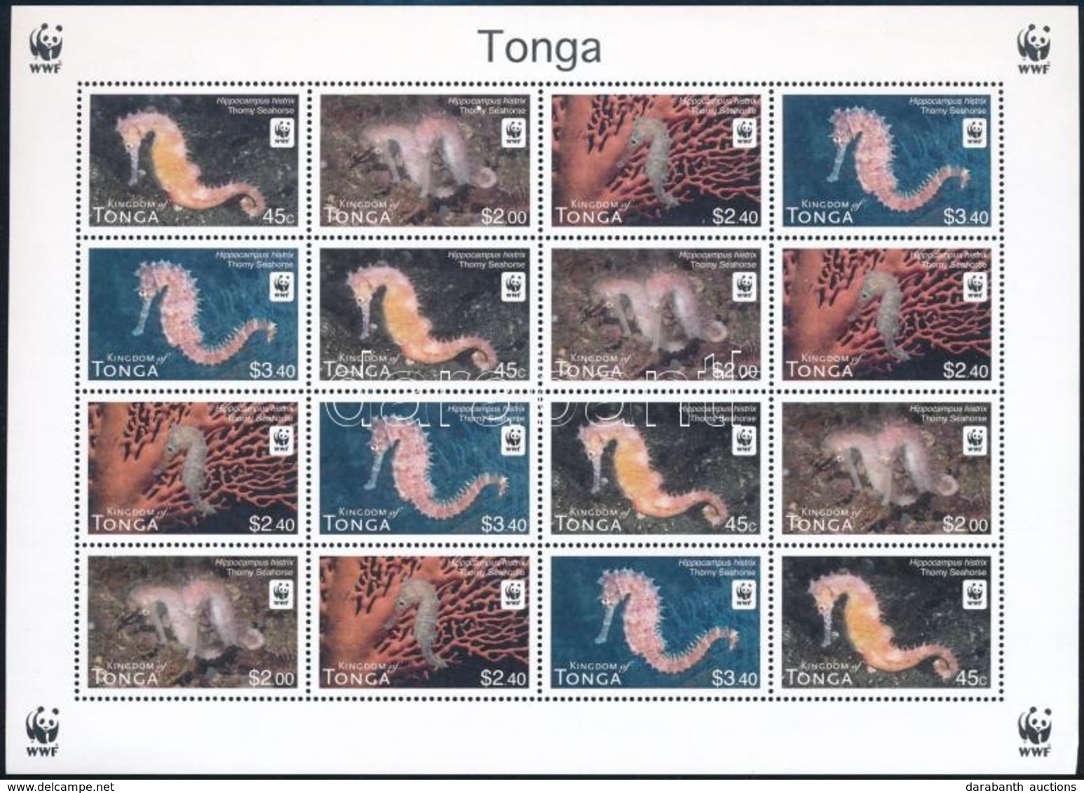 ** 2012 WWF Csikóhalak 4 Sort Tartalmazó Kisív Mi 1768 - 1771 - Andere & Zonder Classificatie