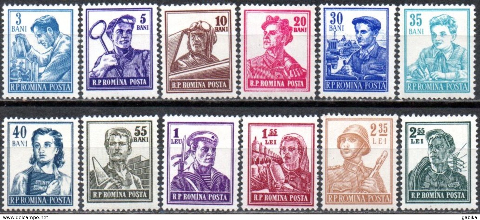 Romania 1955 Scott 1024-1033 MNH Activities, Jobs, People - Nuovi