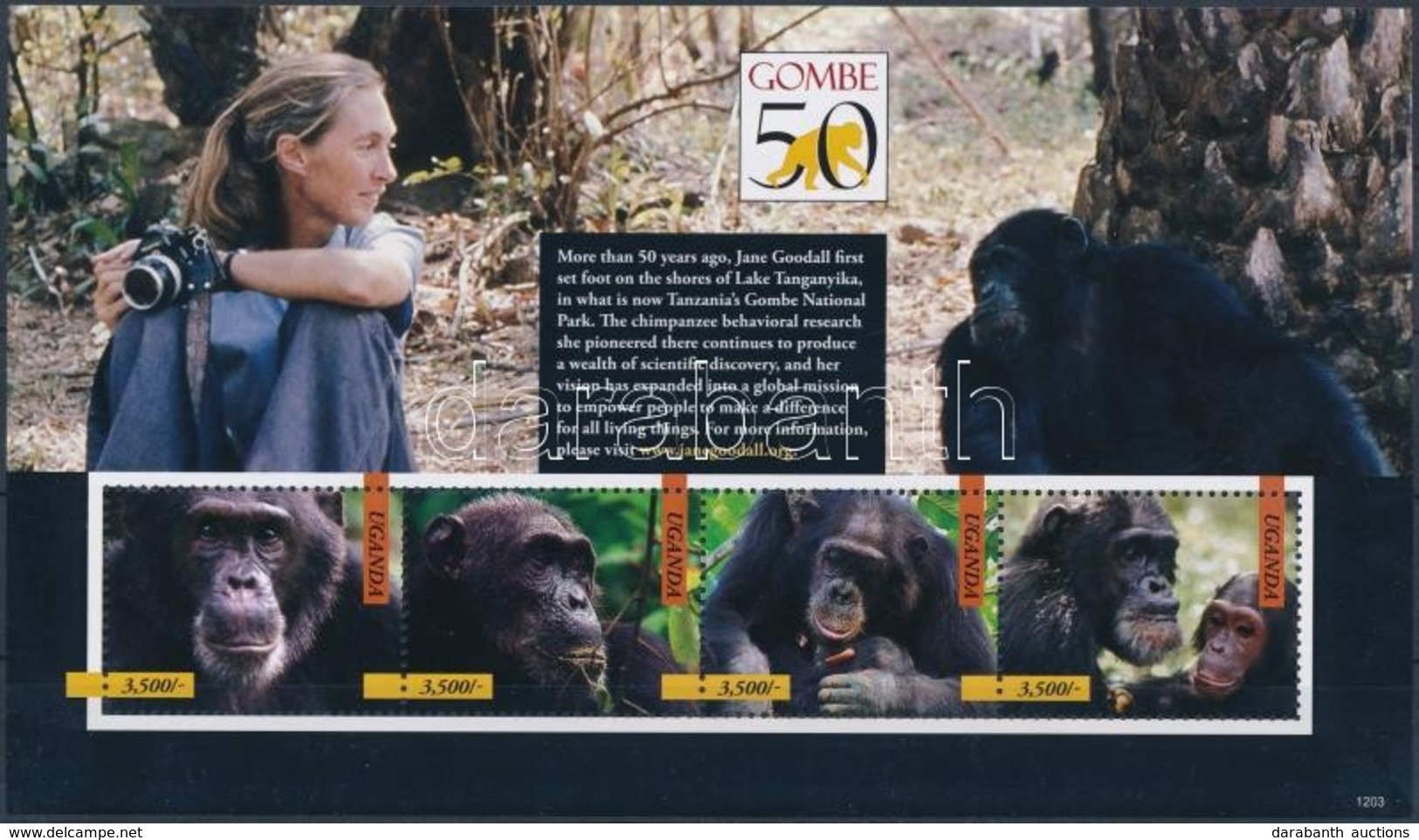 ** 2012 Jane Goodall, A Világhírű Csimpánzkutató Kisívsor Mi 2826-2833 - Andere & Zonder Classificatie