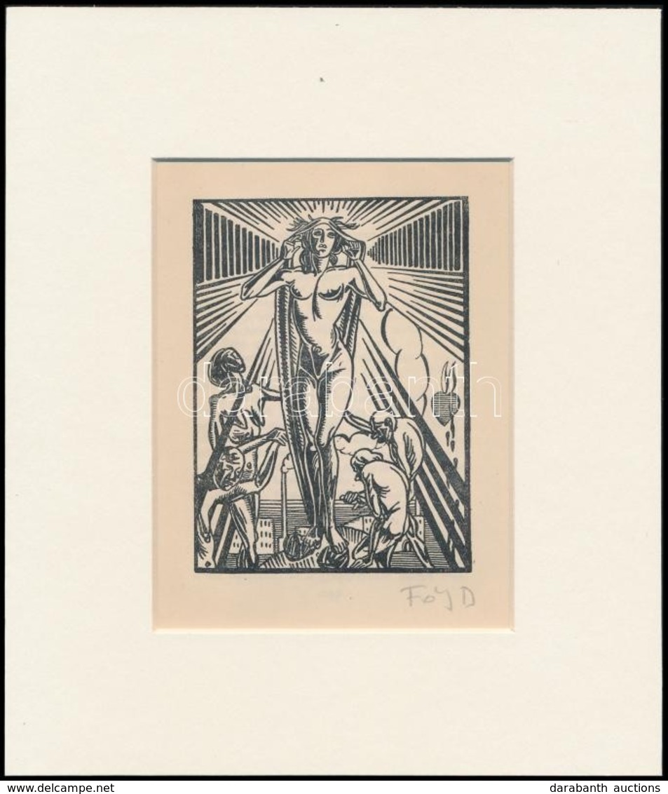 Fáy Dezső (1888-1954): Dicsfény. Fametszet, Papír, Utólagos Jelzéssel, Paszpartuban, 10×7 Cm - Andere & Zonder Classificatie