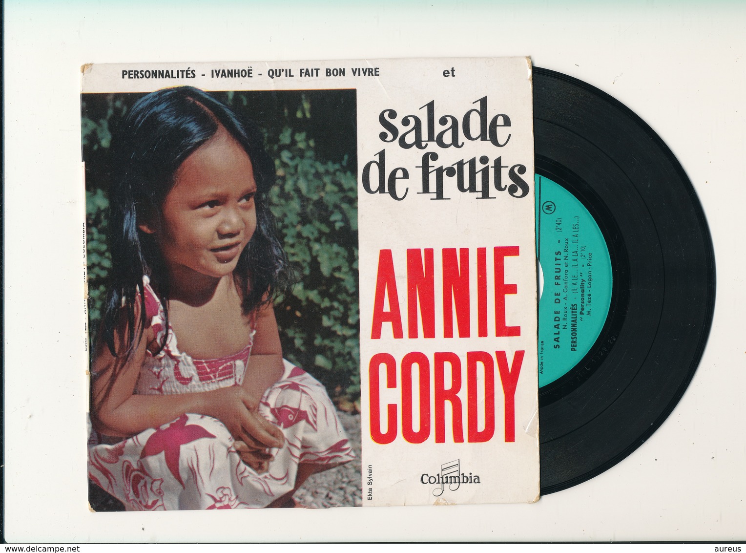 Annie CORDY  " SALADE DE FRUITS"  Disque COLUMBIA" EP 4 TITRES   TRES BON ETAT - 45 T - Maxi-Single