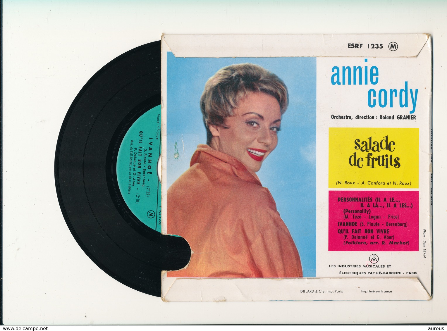 Annie CORDY  " SALADE DE FRUITS"  Disque COLUMBIA" EP 4 TITRES   TRES BON ETAT - 45 T - Maxi-Single