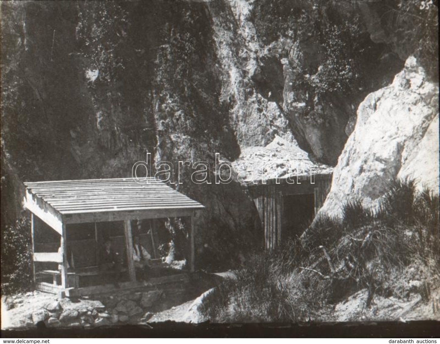 Cca 1910 Torja Büdösbarlang. Üveg Dia Kép. 8x8 Cm - Andere & Zonder Classificatie