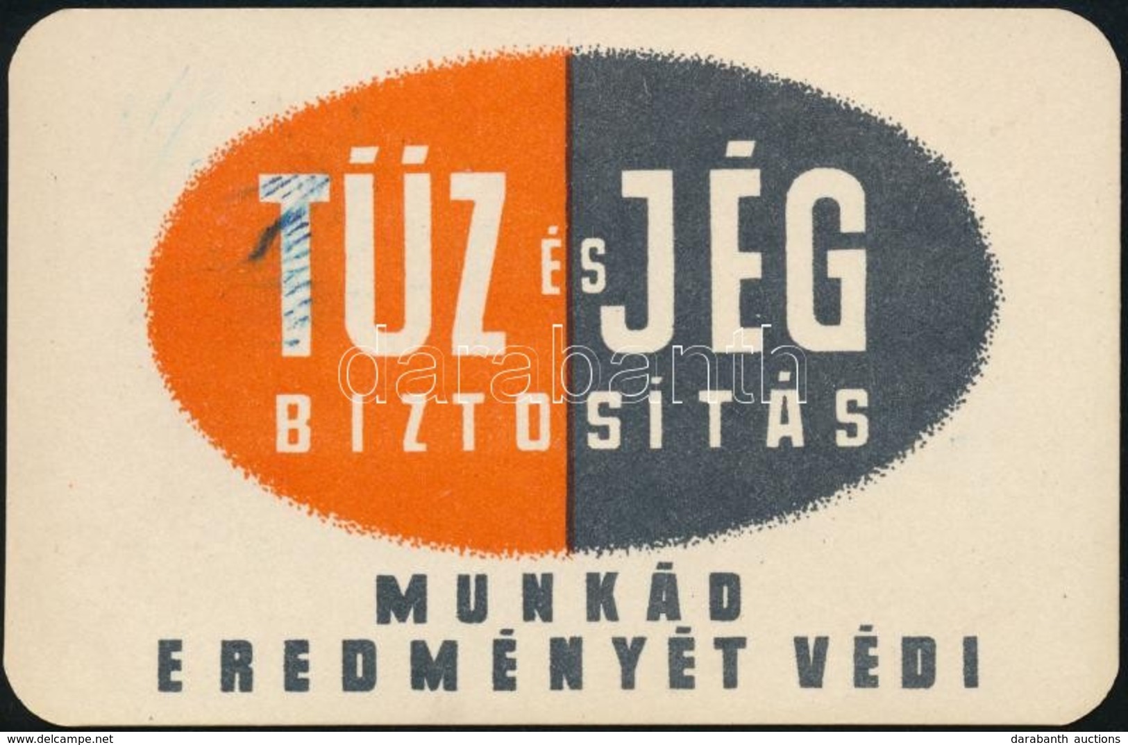 1958 Tűz és Jégkár Biztosítás Kártyanaptár - Reclame