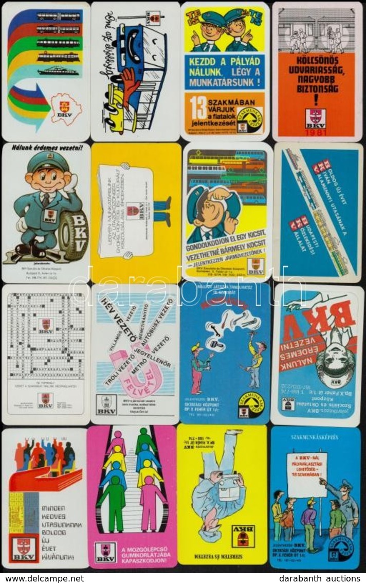 1969-1991 BKV Kártyanaptárak, 16 Db - Reclame