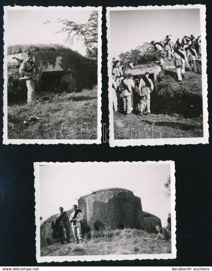 1941 Bunker, 3 Db Fotó, 6×8,5 Cm - Andere & Zonder Classificatie