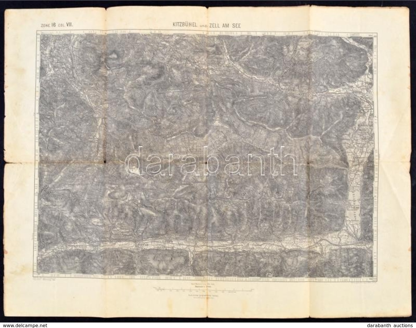 Cca 1894 Kitzbühel Und Zell Am See, 1:75000, K.u.k. Militär-geographisches Institut, 47,5×62 Cm - Andere & Zonder Classificatie