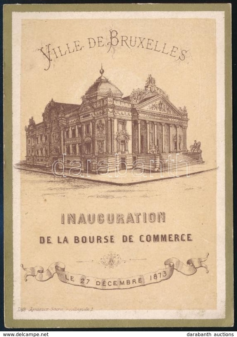 1873 A Brüsszeli Tőzsde épületének Felavatási Bálja, Táncrend Térképpel / 1873 Inauguration Of The Stock Exchange Of Bru - Zonder Classificatie