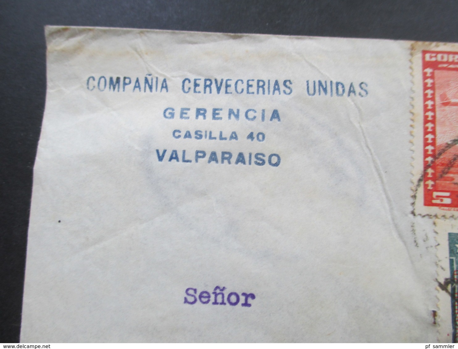 Chile 1934 Luftpost R-Brief Valparaiso Nach München Ovaler Ak Stempel München 2 BZ / Bahnpost ?! - Chile