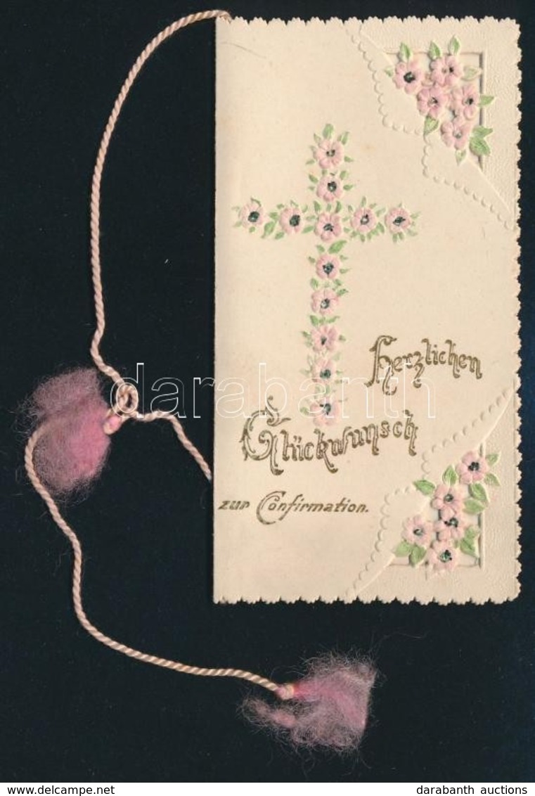 1901 Litografált, Dombornyomott Confirmációs Emlékkártya. / Embossed Litho Confirmation Booklet. 6x10 Cm - Non Classificati