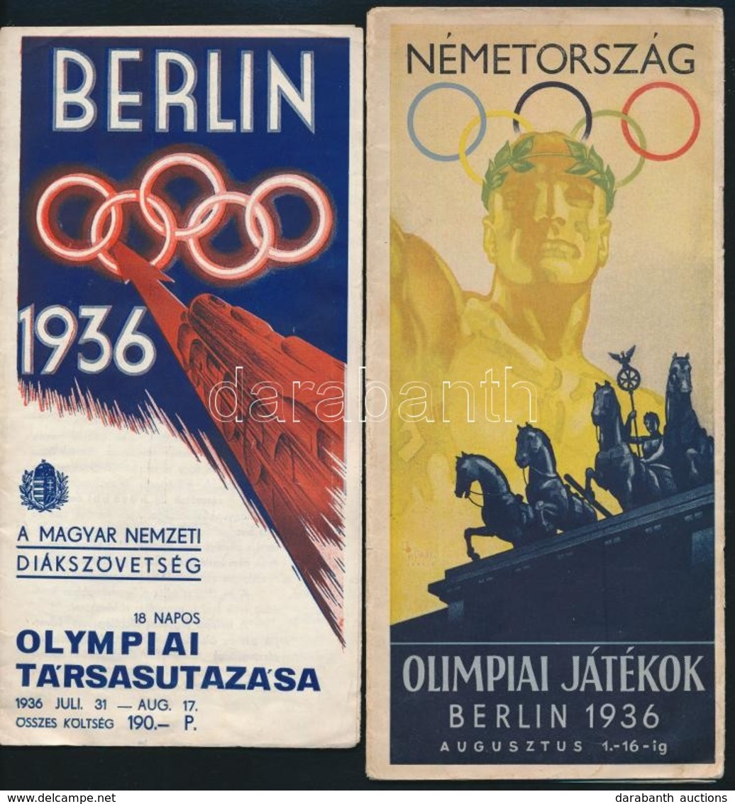 1936 2 Db Berlini Olimpia Magyar Nyelvű Prospektus - Non Classificati