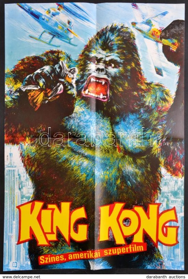 King Kong. Ofszet Filmplakát. Hajtogatva. Jó állapotban. 38x58 Cm - Altri & Non Classificati