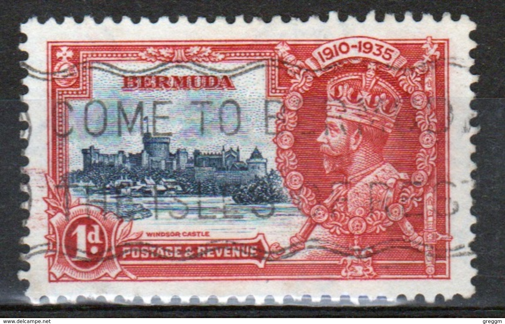 Bermuda George V 1d Single Stamp From The 1935 Silver Jubilee Set. - Bermuda