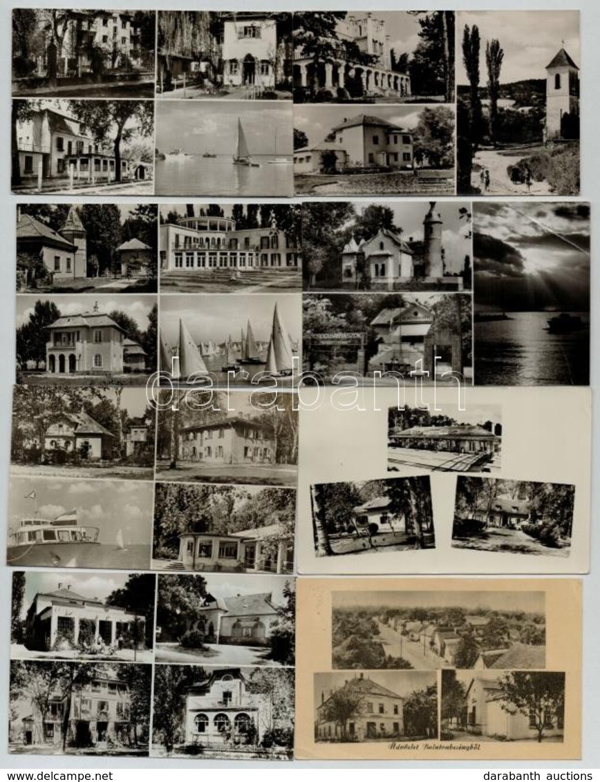 ** * 83 Db Magyar Városképes Lap A Balatonról Az 1940-es és 1950-es évekből / 83 Hungarian Town-view Postcards From Lake - Non Classés