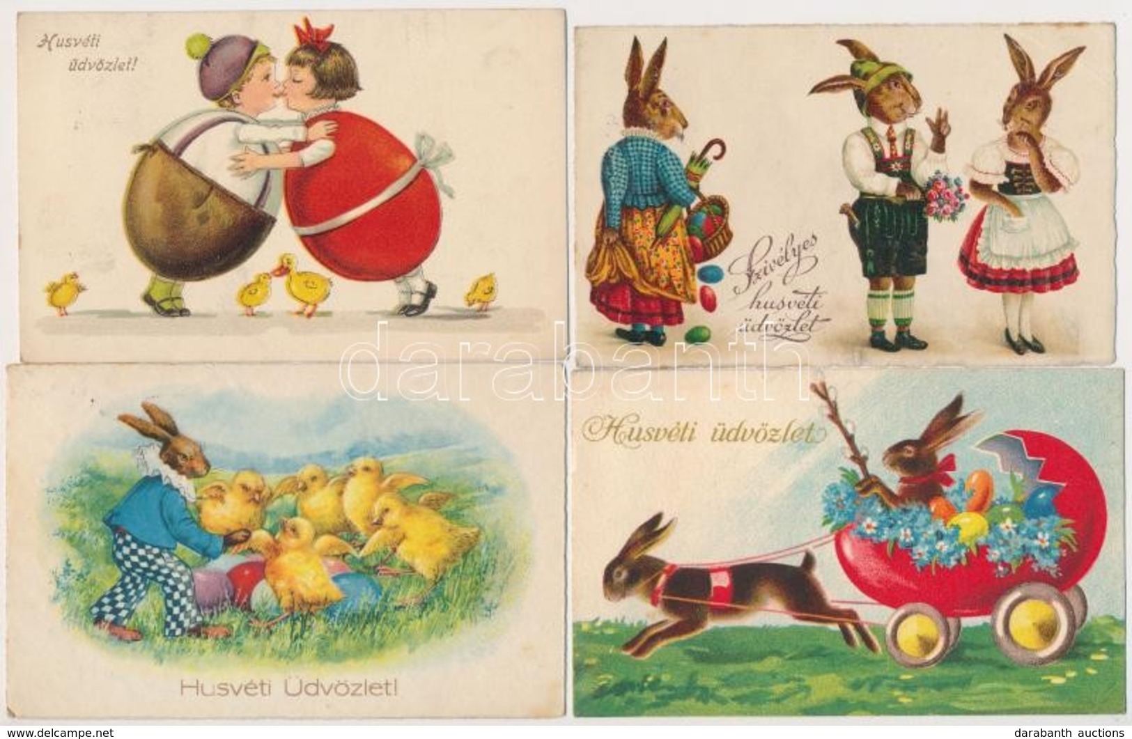 ** * 56 Db RÉGI Húsvéti üdvözlő Képeslap / 56 Pre-1945 Easter Greeting Postcards - Ohne Zuordnung