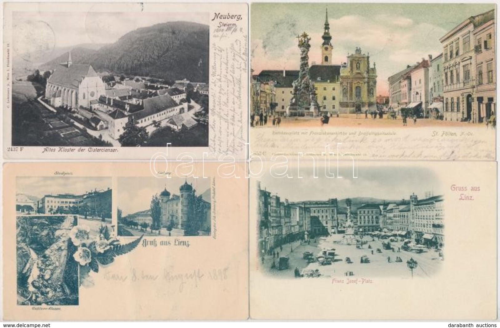 ** * 50 Db RÉGI Osztrák Városképes Lap 1905 Előttről / 50 Pre-1905 Austrian Town-view Postcards - Ohne Zuordnung