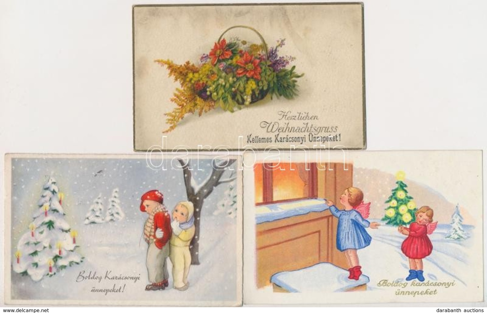 ** * 44 Db RÉGI Karácsonyi üdvözlő Képeslap / 44 Pre-1945 Christmas Greeting Postcards - Ohne Zuordnung