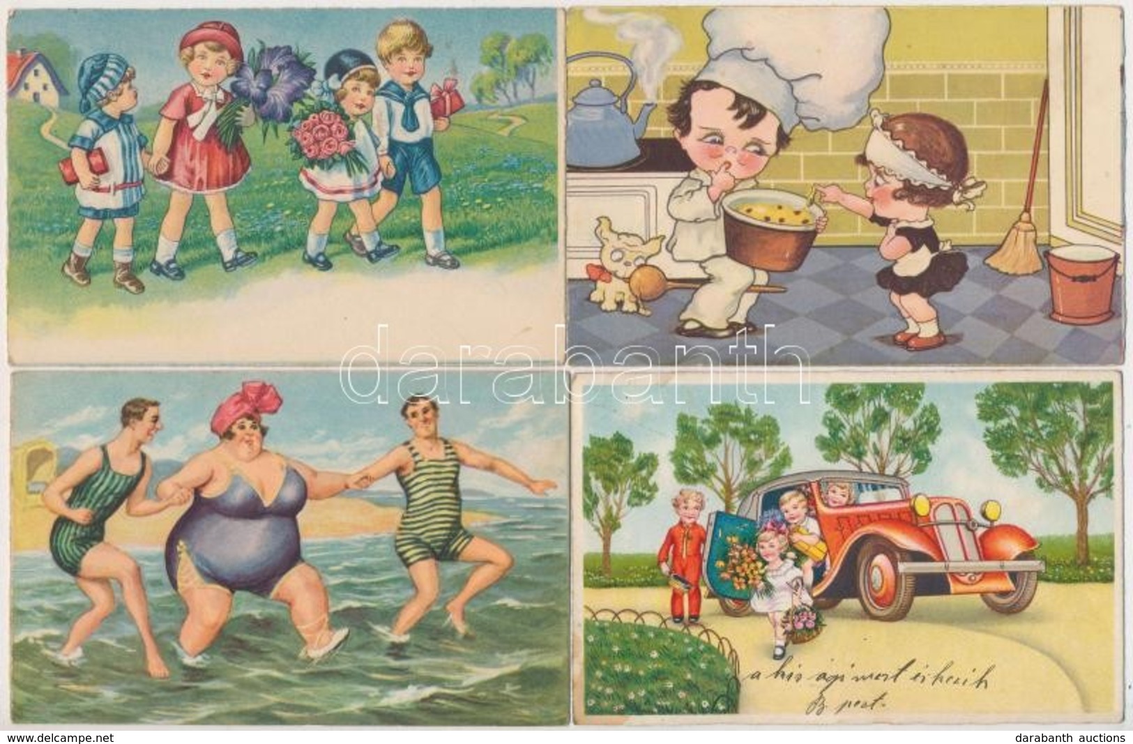 ** * 16 Db RÉGI Motívumlap, Művész és Gyerekek / 16 Pre-1945 Motive Postcards, Children And Art - Ohne Zuordnung