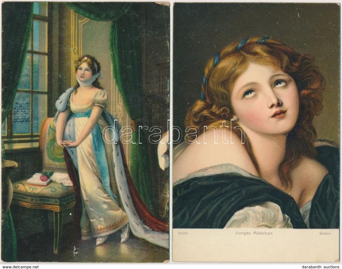 ** 5 Db RÉGI Stengel Litho Művészlap Hölgyekkel / 5 Pre-1945 Stengel Litho Art Motive Postcards With Ladies - Ohne Zuordnung