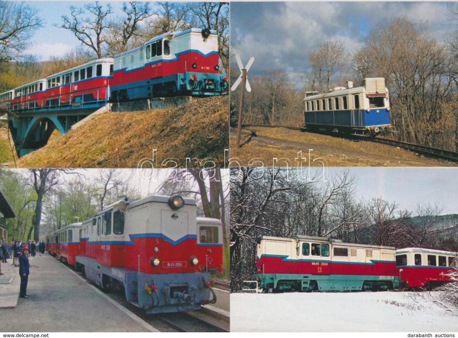 ** 10 Db MODERN Magyar úttörő Vasút Motívumlap / 10 Modern Hungarian Pioneer Railway Motive Postcards From Budapest - Ohne Zuordnung