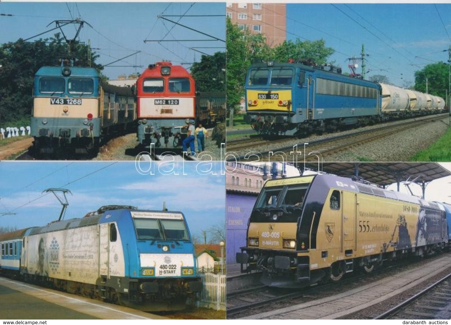 ** 8 Db MODERN Magyar Villanymozdony, Vasút Motívumlap / 8 Modern Hungarian Railway Motive Postcards With Trains - Ohne Zuordnung