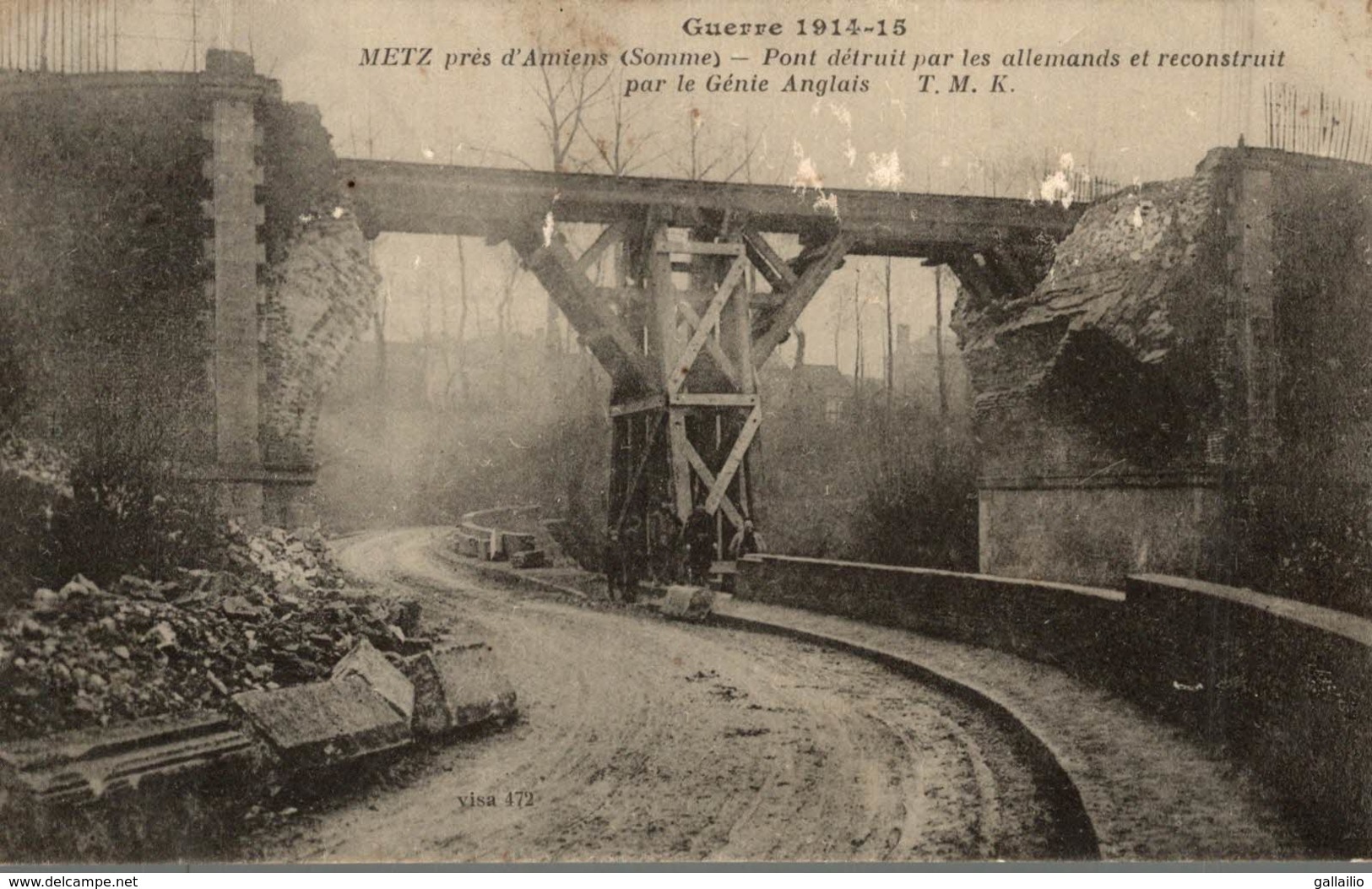 METZ PONT DETRUIT PAR LES ALLEMANDS ET RECONSTRUIT PAR LE GENIE ANGLAIS - Autres & Non Classés