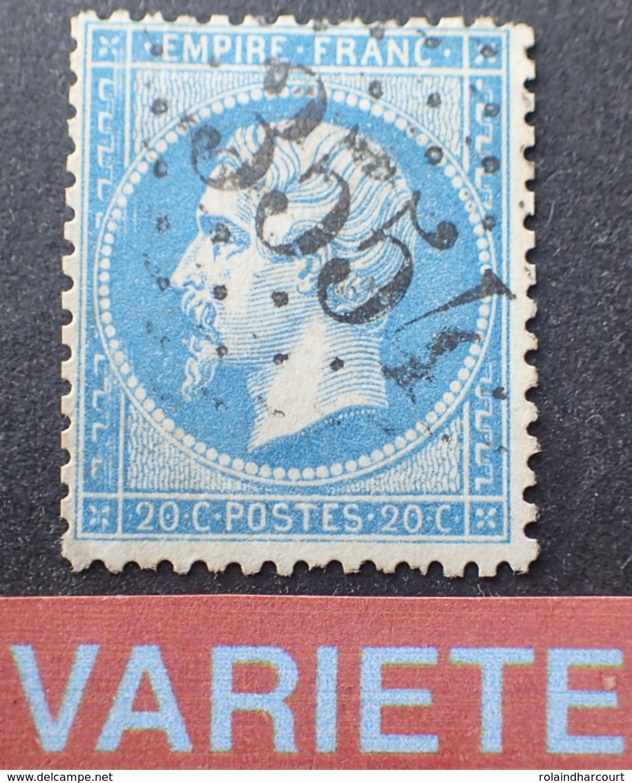 R1917/160 - NAPOLEON III N°22  GC 3554 : SAINT CLAUDE SUR BIENNE (Jura) IND 3 - VARIETE ➤➤➤ Rayures De La Grecque Ouest - 1862 Napoleon III