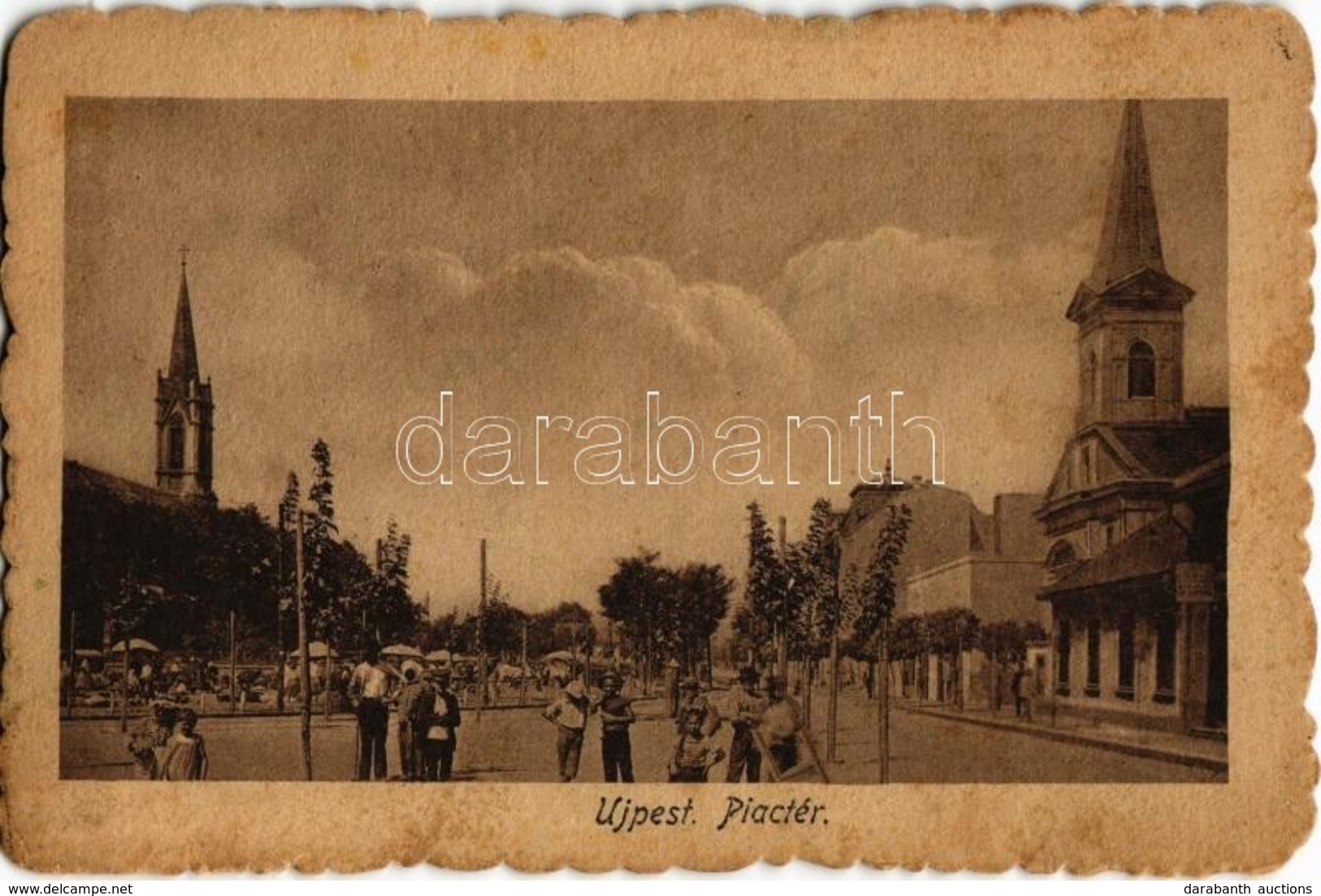 T2/T3 1926 Budapest IV. Újpest, Piac Tér árusokkal - Zonder Classificatie