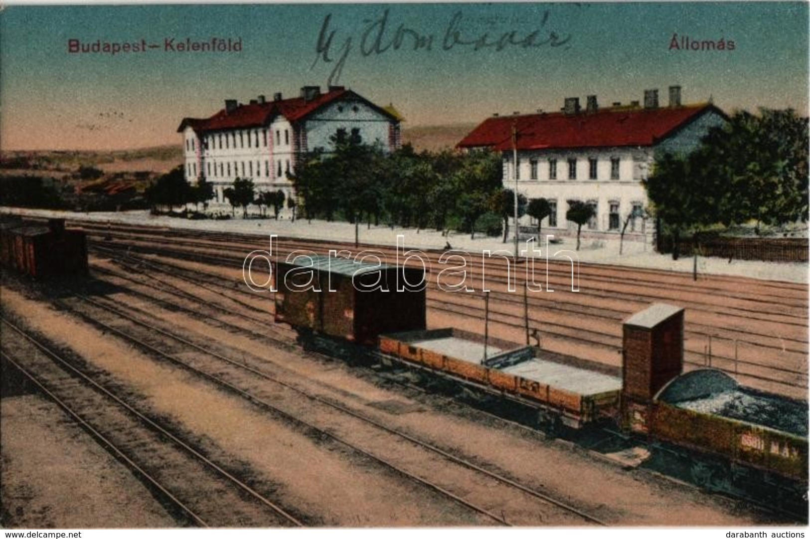 T2 1921 Budapest XI. Kelenföld Vasútállomás, Tehervonatok, Vagonok - Ohne Zuordnung