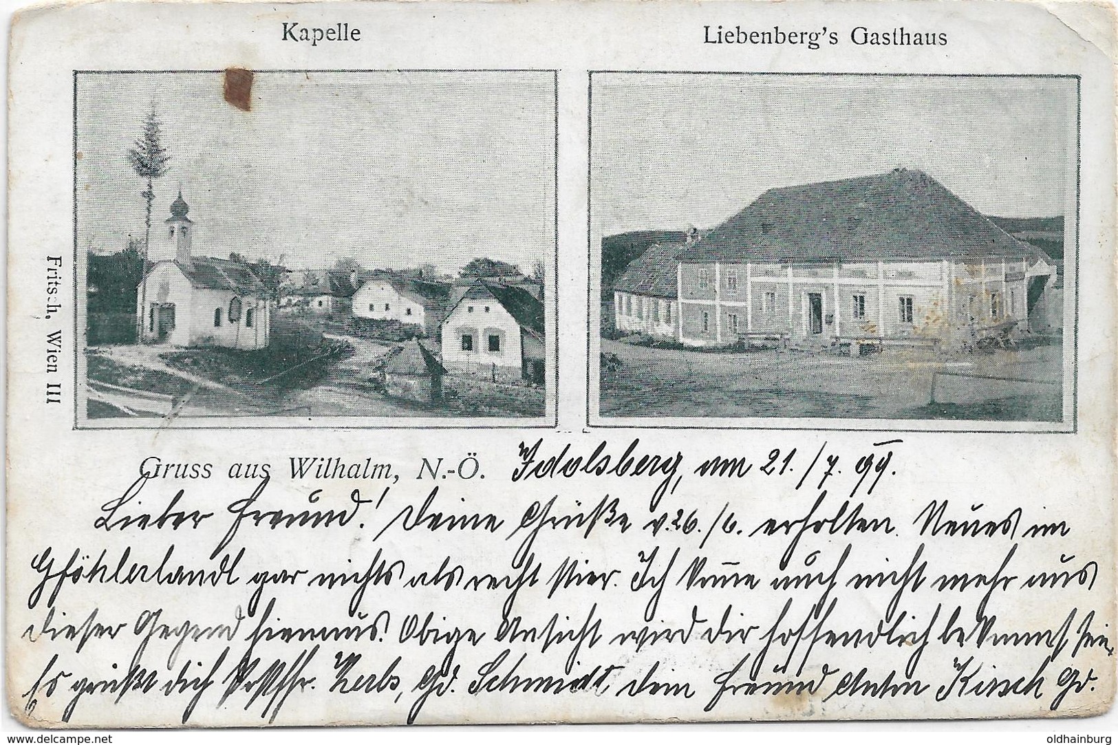 3047t: AK 3572 St. Leonhard Am Hornerwald, Gruß Aus Wilhalm, RR- Heimatbeleg Der Kleingemeinde Aus 1899 - Krems An Der Donau