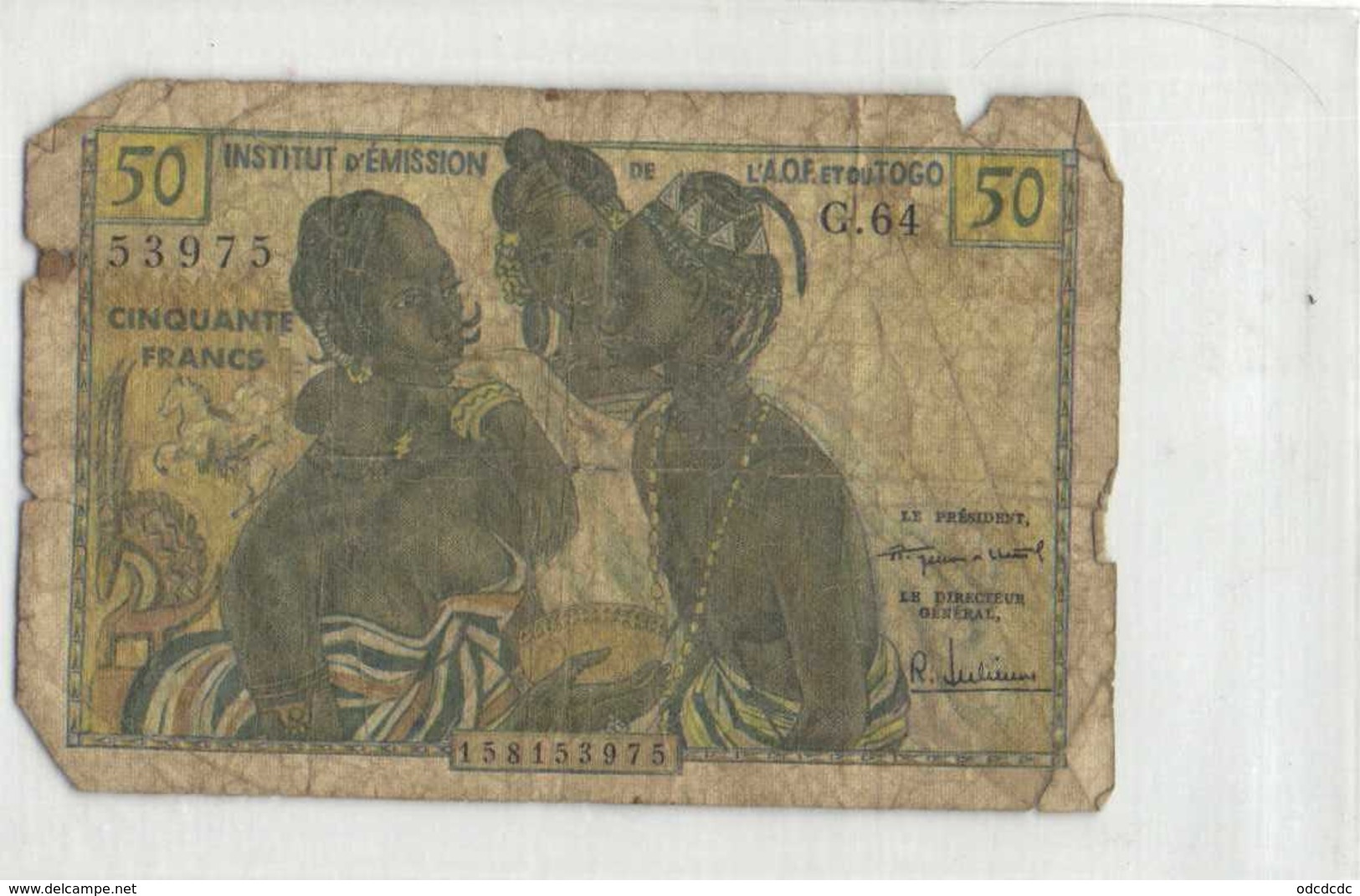 50 Francs Institut D' Emission De L'A.O.F. Et Du Tongo   RV - Other - Africa