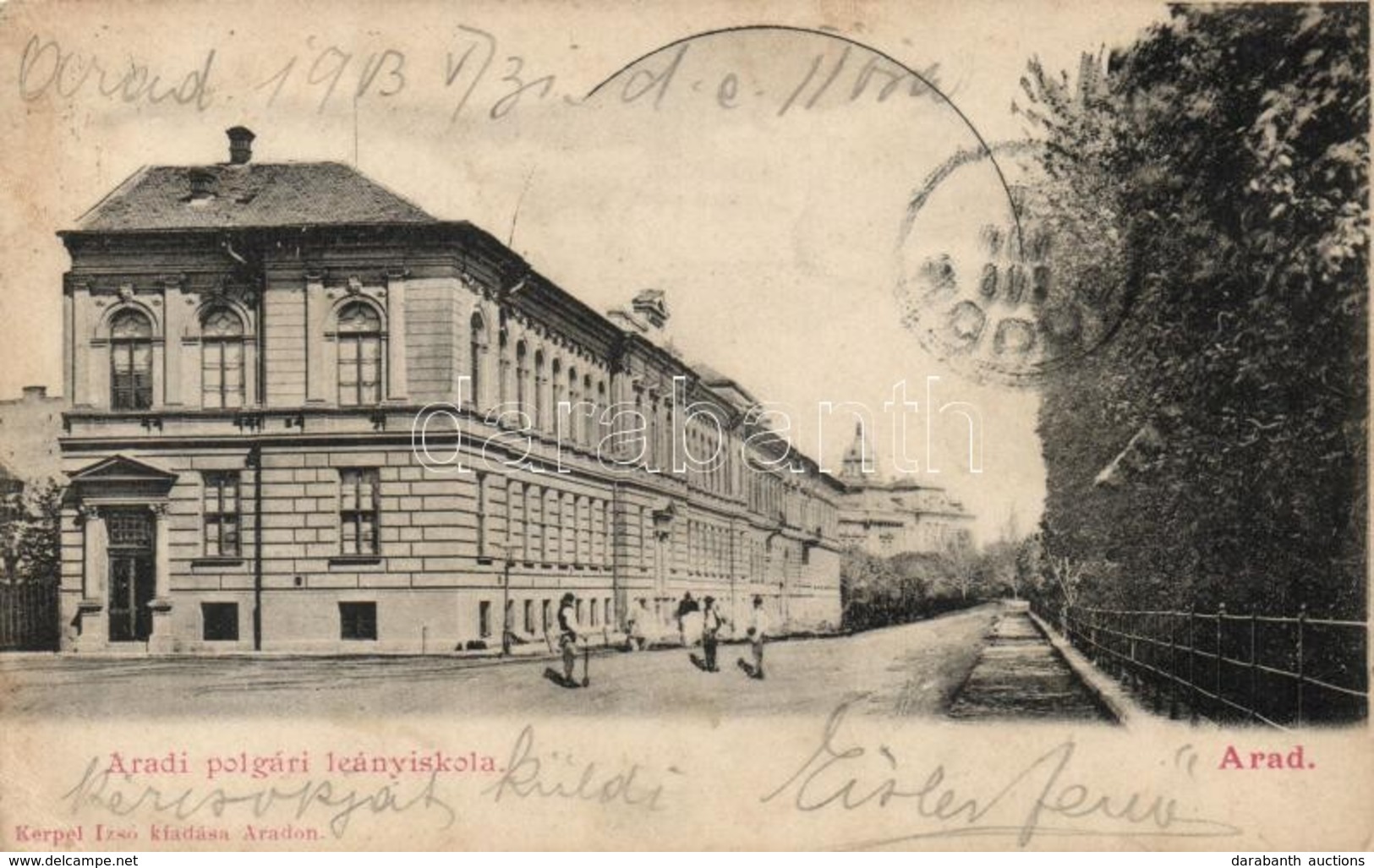 T2/T3 1903 Arad, Polgári Leányiskola. Kerpel Izsó Kiadása / Girl School (EK) - Zonder Classificatie