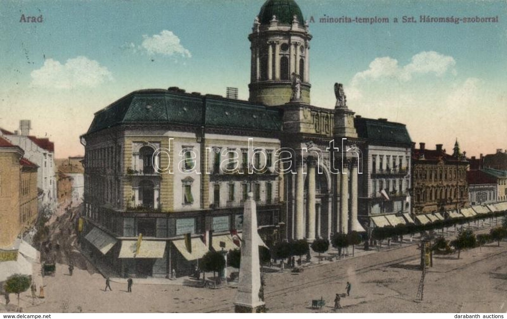 T2/T3 Arad, Minorita Templom, Szent Háromság Szobor. Kerpel Izsó Kiadása / Church, Trinity Statue - Zonder Classificatie