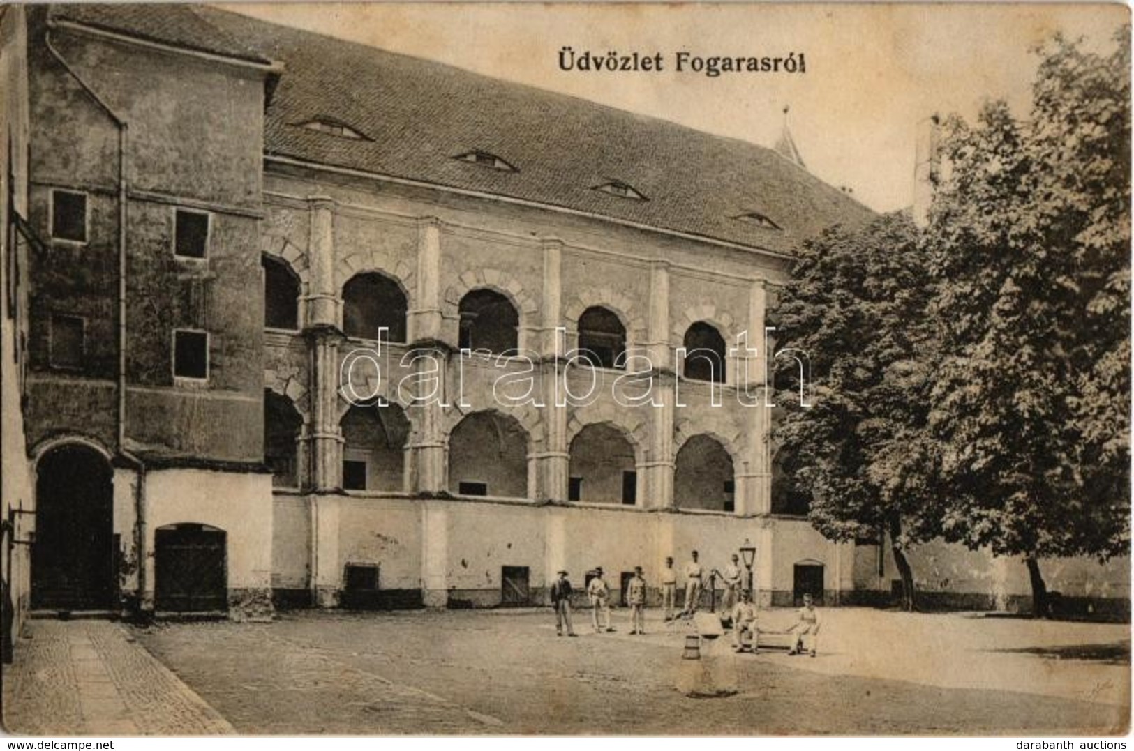 T2/T3 1913 Fogaras, Fagaras; Vár Udvara Osztrák-magyar Katonákkal. Kiadja G. Egel / Castle Courtyard With K.u.K. Soldier - Zonder Classificatie