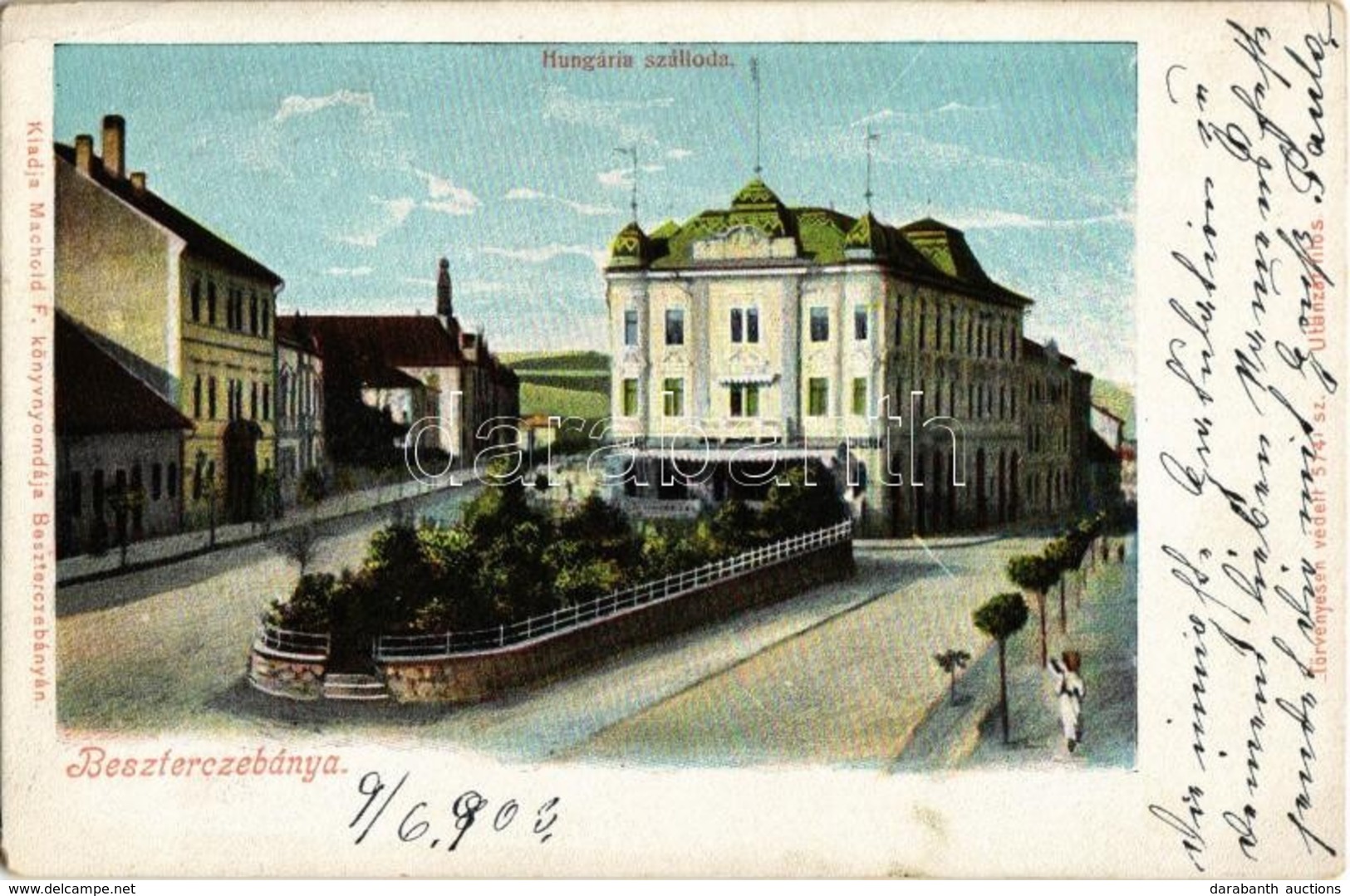 T2/T3 1904 Besztercebánya, Banská Bystrica; Hungária Szálloda. Machold F. Kiadása / Hotel (EK) - Non Classificati