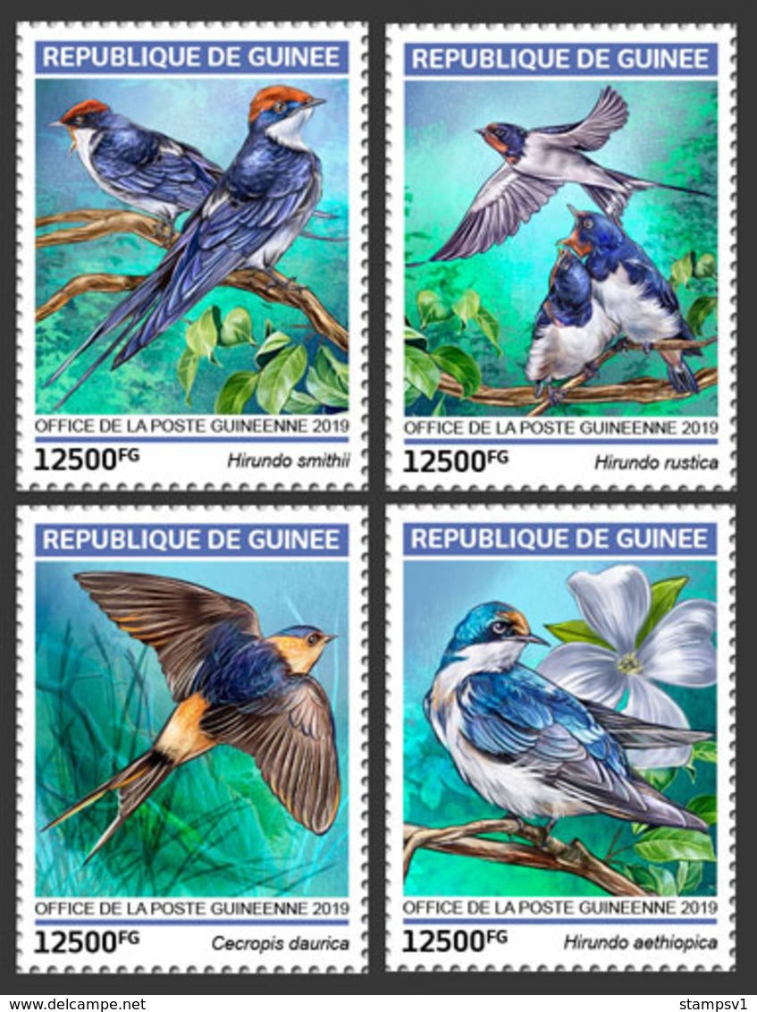 Guinea. 2019 Swallows. (0117a)  OFFICIAL ISSUE - Golondrinas