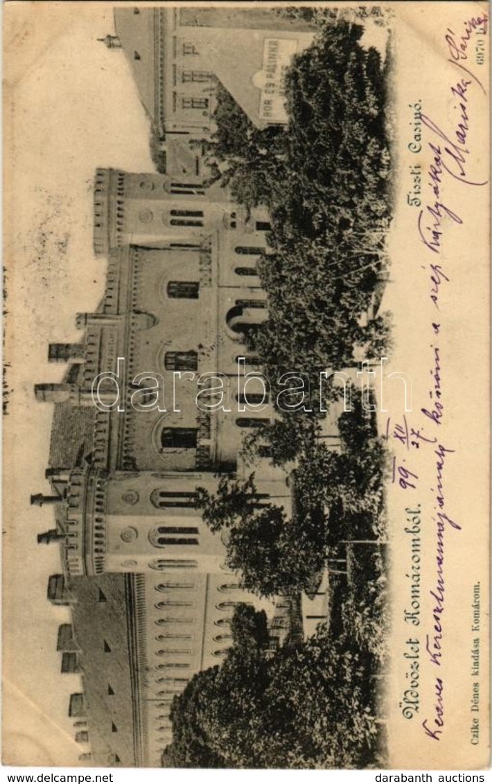 T2/T3 1899 Komárom, Komárno; Tiszti Kaszinó, Bor és Pálinka Mérés. Kiadja Czike Dénes / Officers' Casino, Inn (fl) - Non Classificati