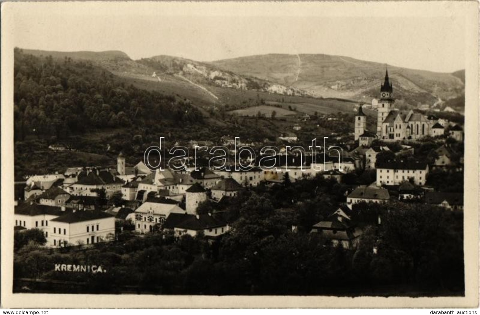 T2 Körmöcbánya, Kremnitz, Kremnica; Látkép Az Izraelita Templommal, Zsinagóga / General View With The Synagogue. Photo - Zonder Classificatie