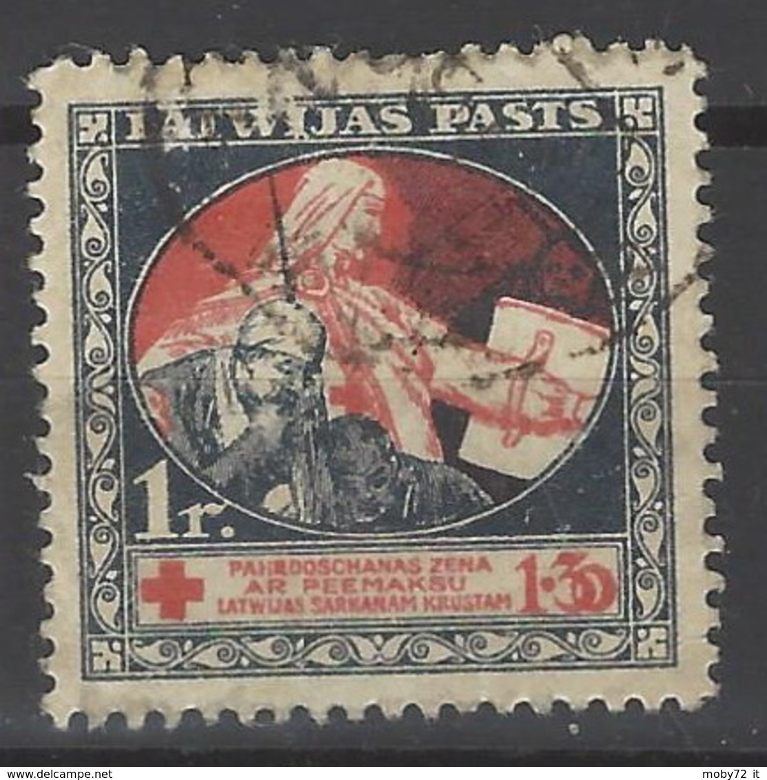 Lettonia - 1920 - Usato/used - Croce Rossa - Mi N. 54 - Lettonia