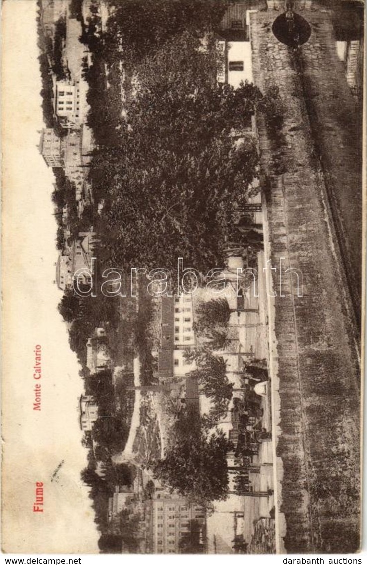 T2/T3 1910 Fiume, Rijeka; Monte Calvario / Kálvária Hegy, Piaci árusok, Villák. Kiadja S. Stepancich 339. / Calvary Hill - Zonder Classificatie