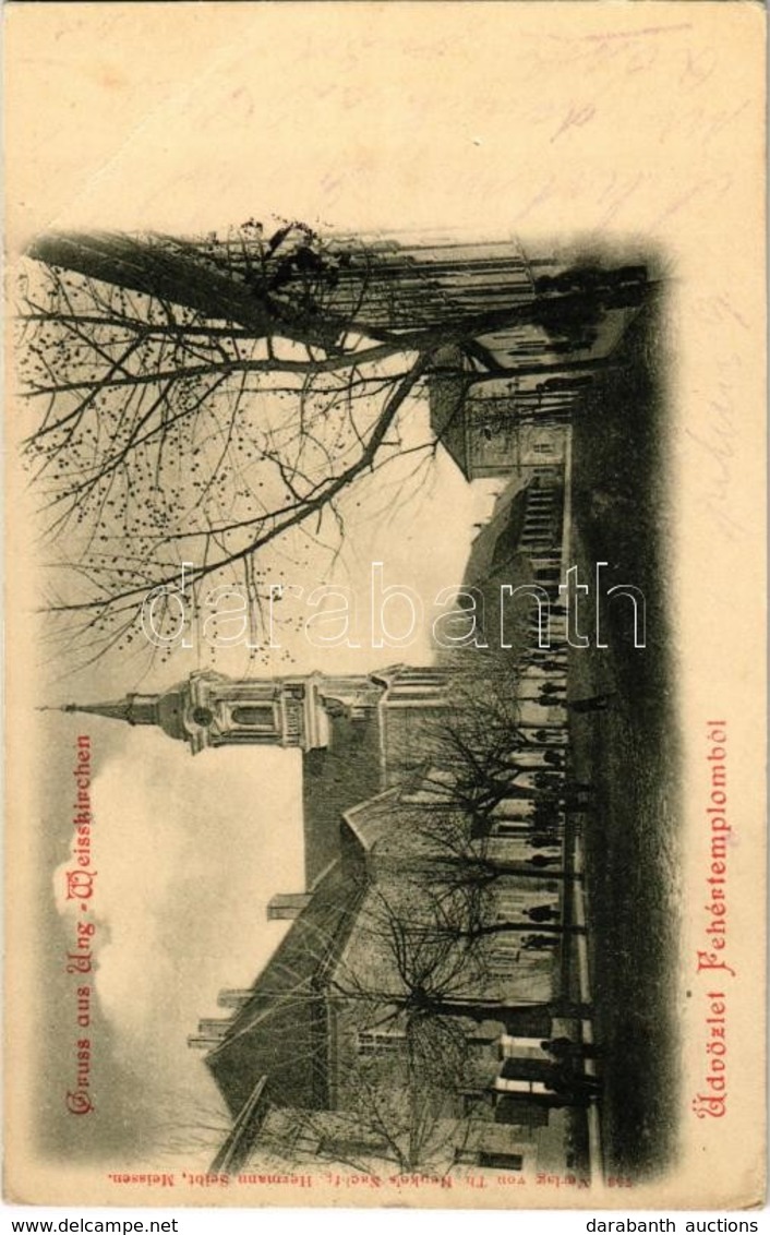 T3 1901 Fehértemplom, Ung. Weisskirchen, Bela Crkva; Utcakép, Templom / Street View With Church  (EB) - Zonder Classificatie