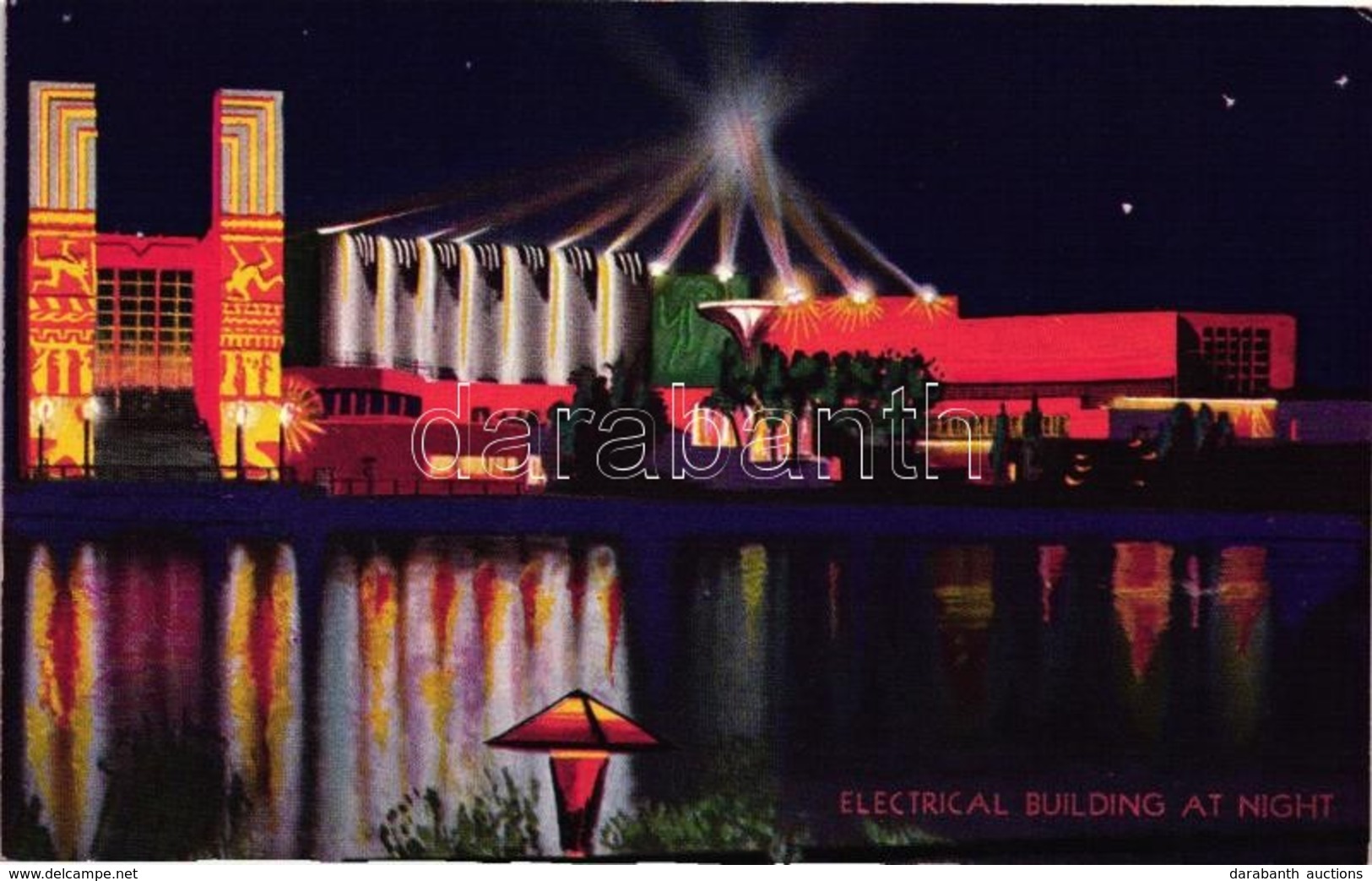 ** T2 1933 Chicago, International Exposition, Electrical Building At Night - Zonder Classificatie
