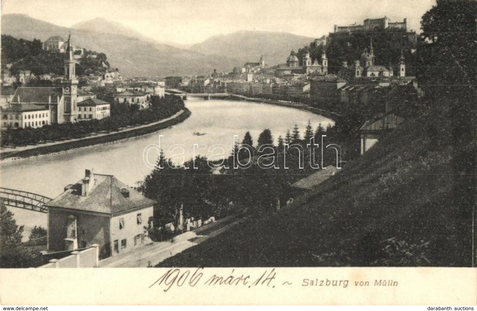 * T2 Salzburg Von Mülln, General View, River, Castle - Zonder Classificatie