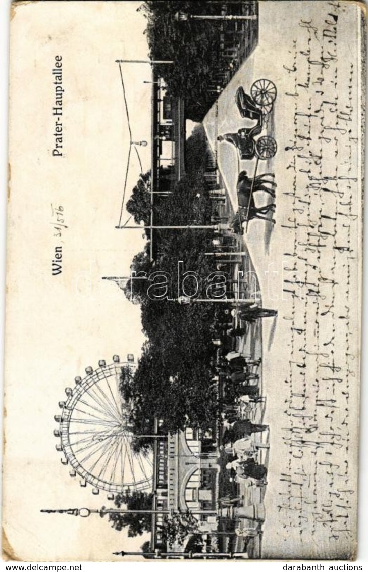 T2/T3 1916 Vienna, Wien II. Prater, Hauptallee / Amusement Park (EK) - Zonder Classificatie