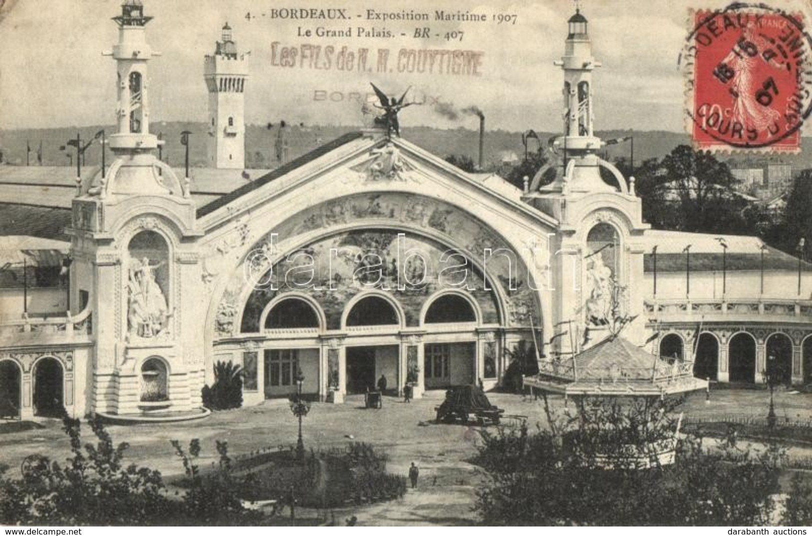 T2/T3 Bordeaux. Exposition Maritime 1907, Le Grand Palais / Maritime Exhibition, The Grand Palace. TCV Card (EK) - Zonder Classificatie