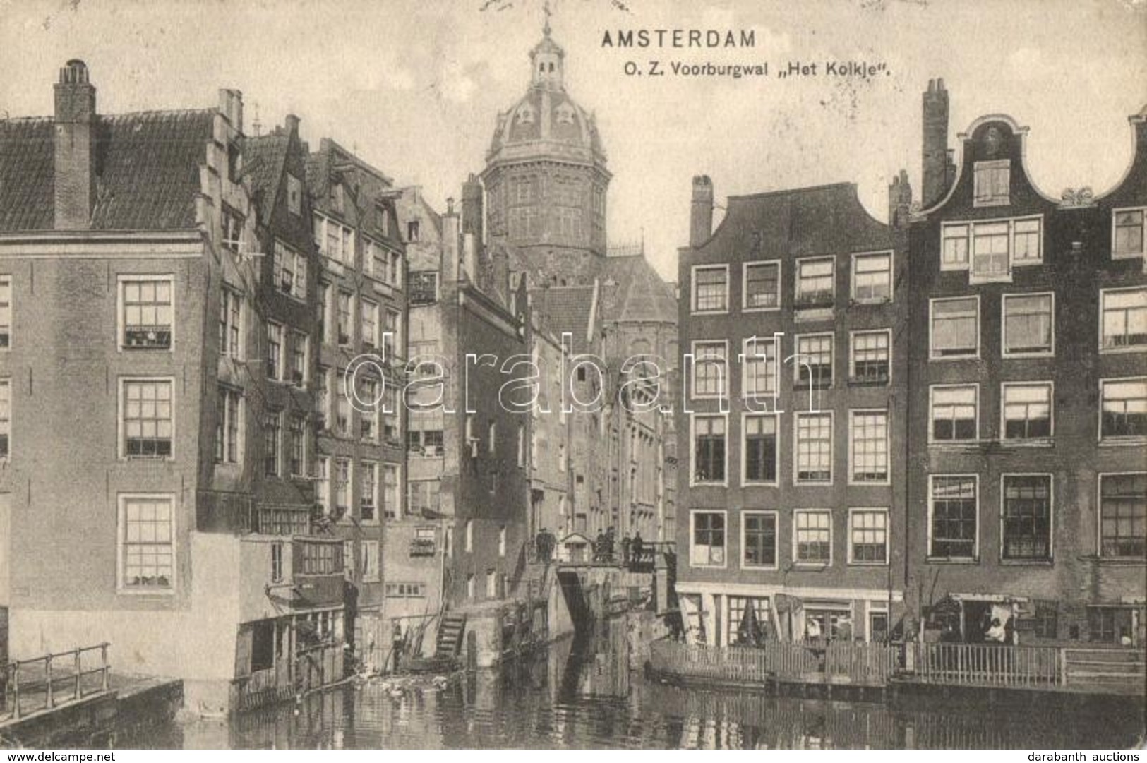 T2 1907 Amsterdam, O.U. Voorburgwal 'Het Kolkje' - Zonder Classificatie