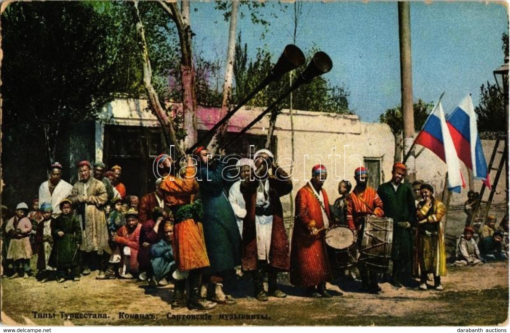 T2/T3 1916 Turkestan, Turkistan; Types De Turkestan, Sartes Musiciens / Sartische Musikanten / Sart Musicians, Folklore, - Zonder Classificatie