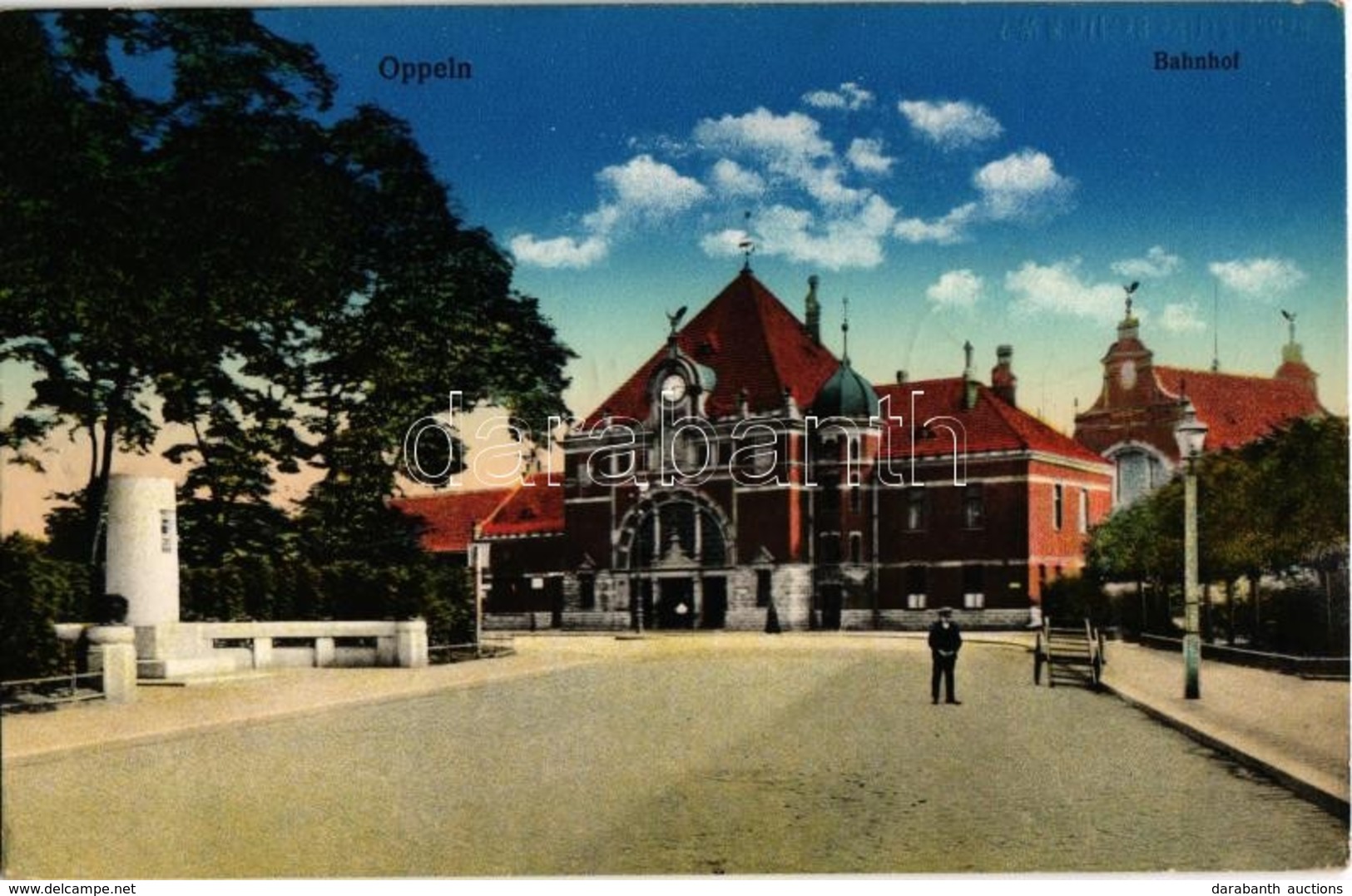 T2/T3 1914 Opole, Oppeln; Bahnhof. Kunstverlag Bruno Scholz / Railway Station (EK) - Zonder Classificatie
