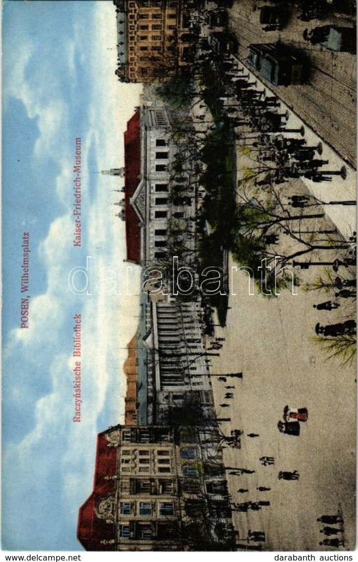 ** T2 Poznan, Posen; Wilhelmsplatz, Raczynskische Bibliothek, Kaiser Friedrich Museum / Street View With Library, Museum - Zonder Classificatie